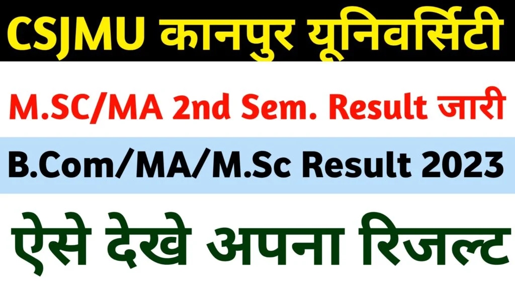 kanpur university msc/ma/mcom result