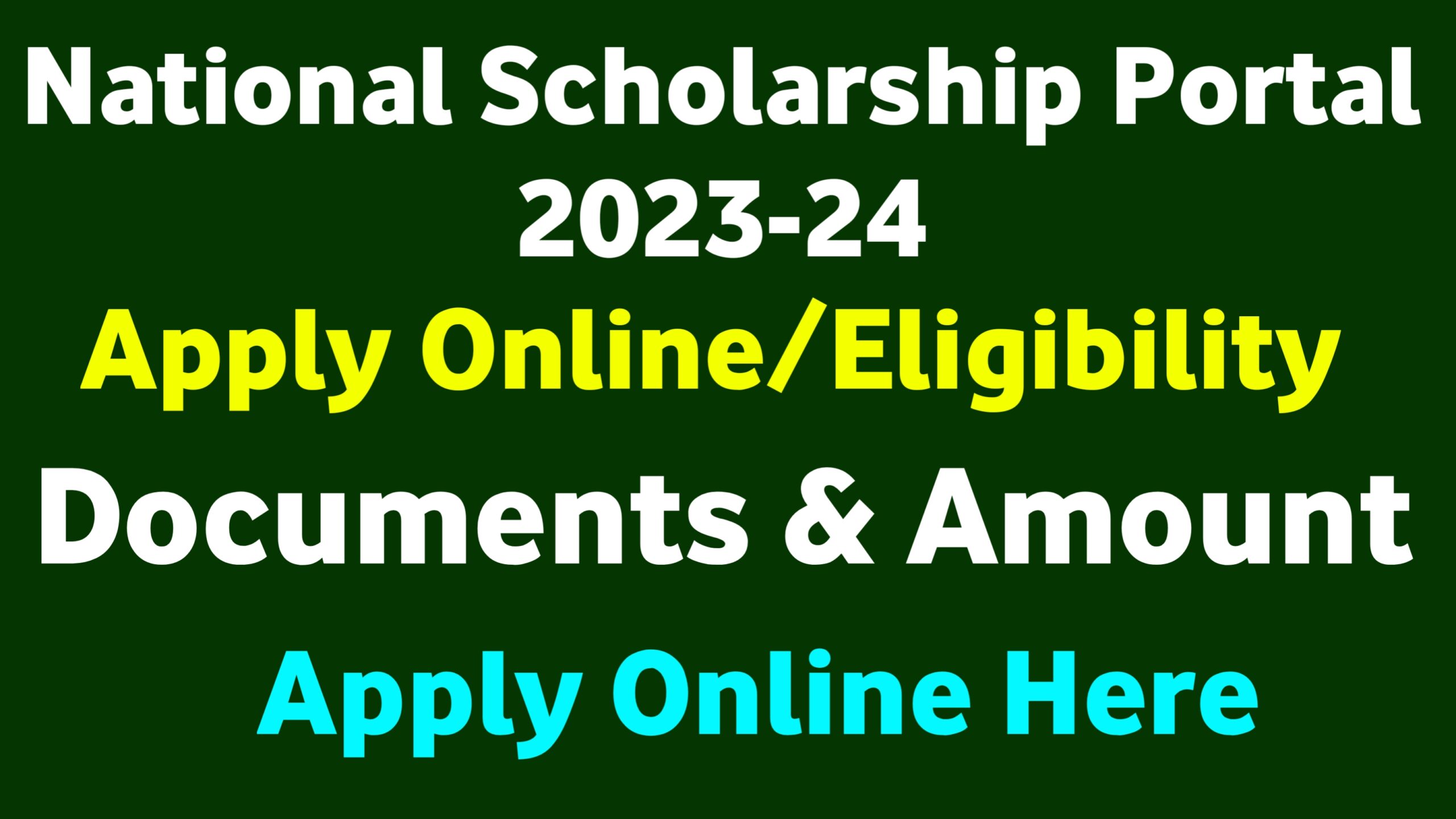 National Scholarship Portal 202425 Apply Online Registration