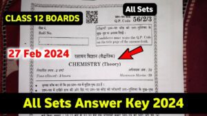 CBSE Class 12th Answer Key 2024 