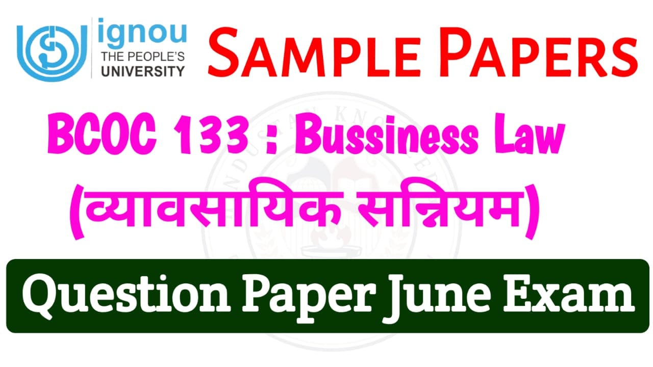BCOC 133 Question Paper June 2025