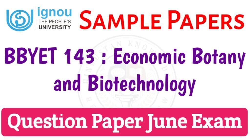 BBYET -143 Question Paper June 2025