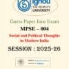 MPSE 004 Social and Political Thoughts in Modern India Guess Paper