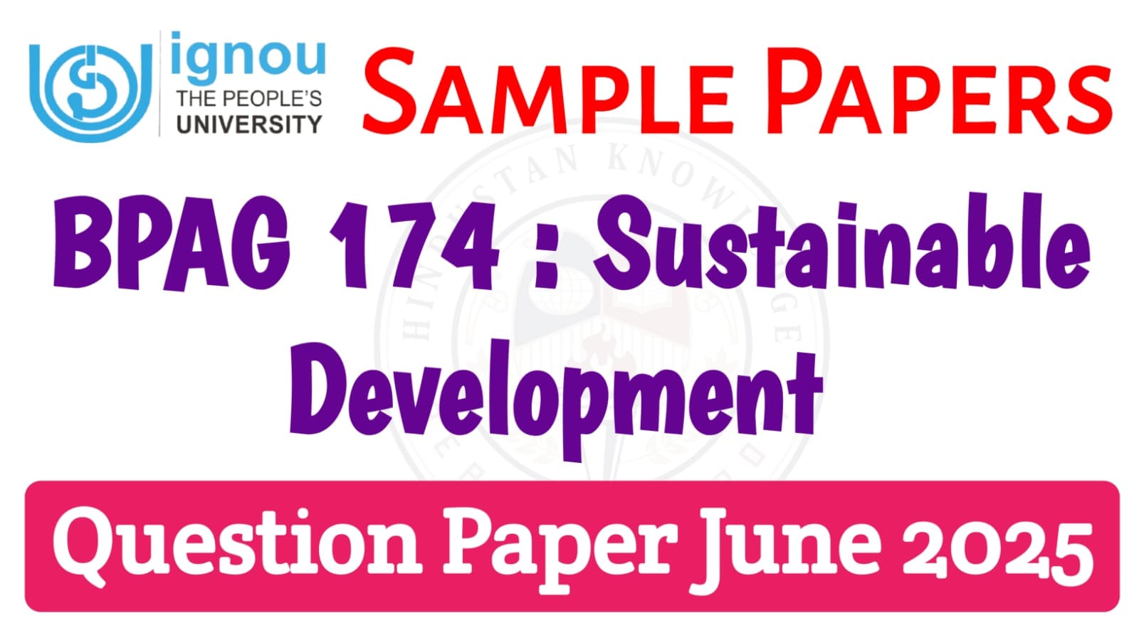 BPAG 174 Sustainable Development June 2025 Exam Paper in English