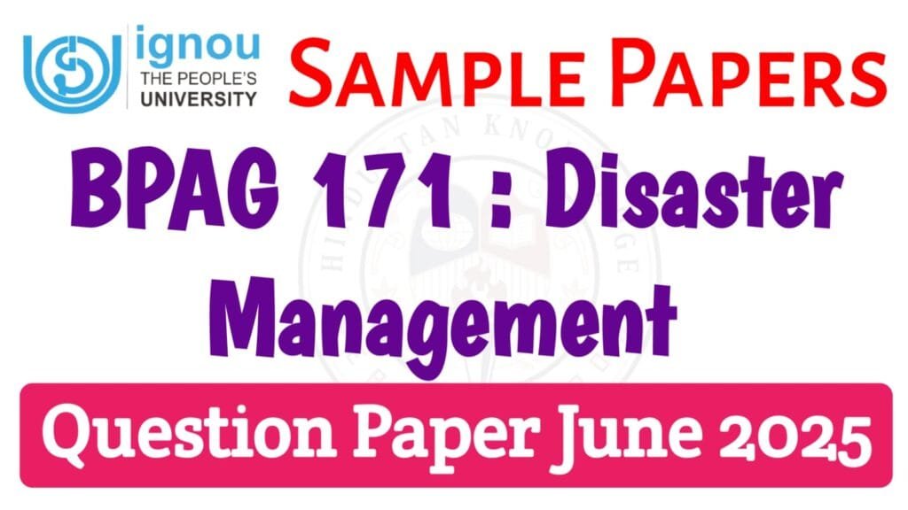 BPAG 171 Disaster Management June 2025 Exam Paper