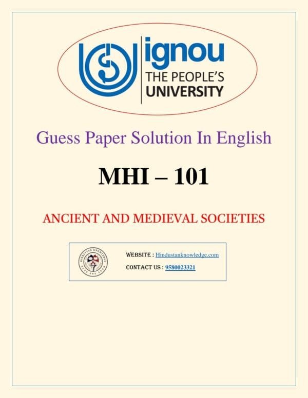 MHI 101 Guess Paper with Answers June 2025 Exam in English