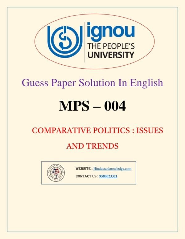 MPS 004 Guess Paper with Answers June 2025 Exam in English