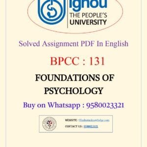 BPCC 131 Solved Assignment in English