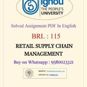BRL 115 Solved Assignment in English