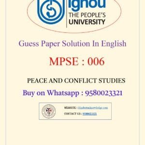 MPSE 006 Guess Paper with Answer June 2025 Exam in English