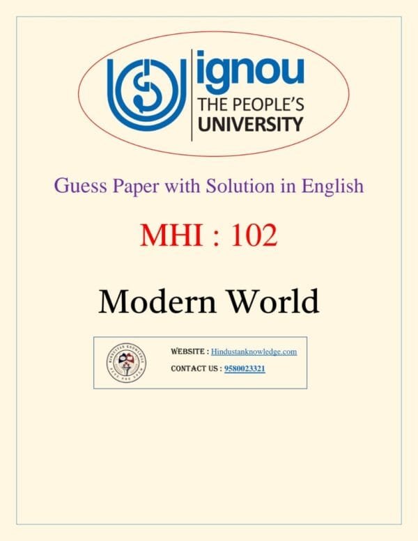 MHI 101 Solved Guess Paper in English