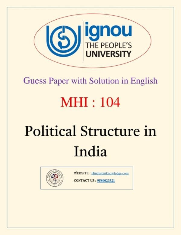 MHI 104 Solved Guess Paper in English