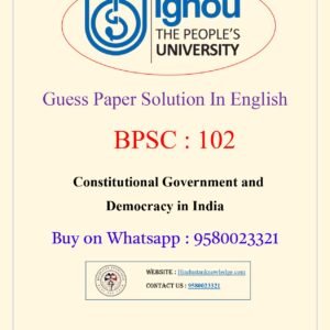 BPSC 102 Guess Paper with Answer June 2025 Exam in English