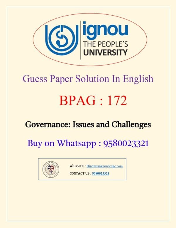 BPAG 172 Guess Paper with Answer June 2025 Exam in English