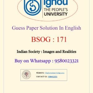 BSOG 171 Guess Paper with Answer June 2025 Exam in English