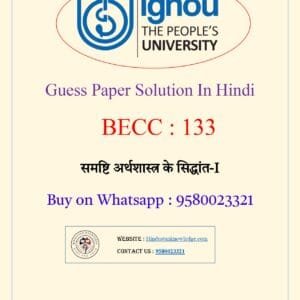 BECC 133 Guess Paper with Answer June Exam