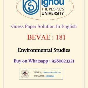 BEVAE 181 Solved Guess Paper June 2025 Exam in English