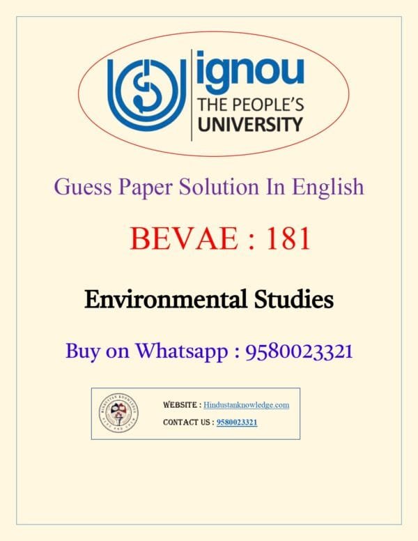BEVAE 181 Solved Guess Paper June 2025 Exam in English