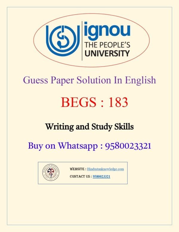 BEGS 183 Guess Paper with Answer June Exam in English