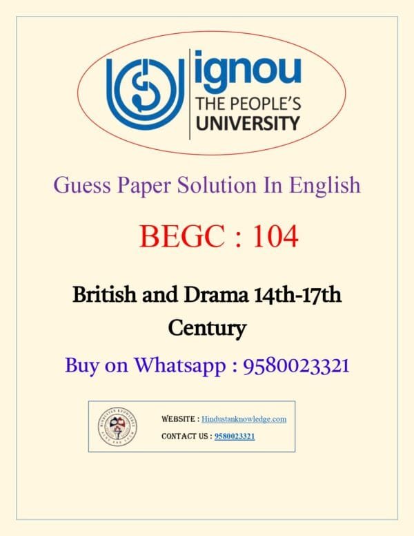 BEGC 104 Guess Paper with Answer June 2025 Exam in English